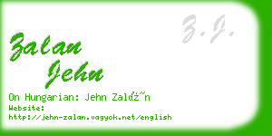 zalan jehn business card